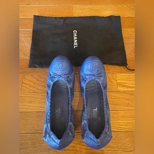 Chanel Flats shoes Royal blue size 40 excellent condition